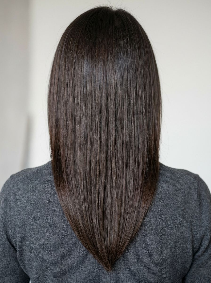 Glatter V Haarschnitt - V Haarschnitt lange Haare